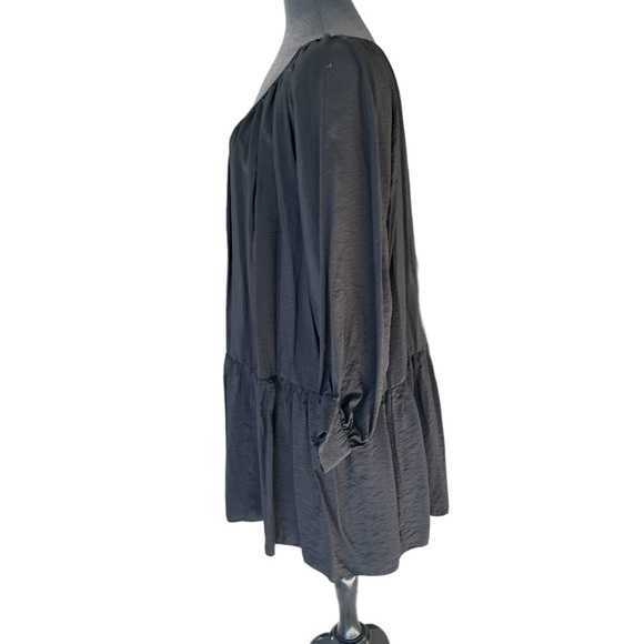 H&M TIERED BOXY HOBO DRESS BALLON SLEEVES SIZE WOMEN’s Large - Picture 2 of 8